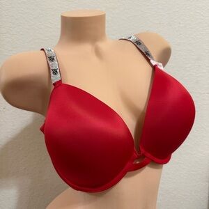 38ddd Victoria’s Secret Red Bra with Embellished crystals Straps